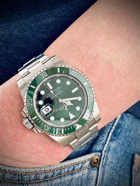 rolex hulk green band wrist shots|Rolex Hulk reference 116610.